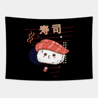 Cute salmon sushi retro kawaii otaku 90s japanese aesthetic Tapestry