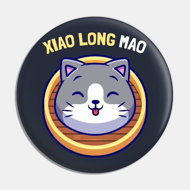 Funny Asian Chinese Dimsum Xiao Long Mao Bao Cat Lover Puns Pin by porcodiseno