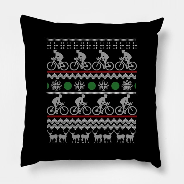 Cycling Bicycle Ugly X-Mas Shi Pillow by AlfieDreamy 