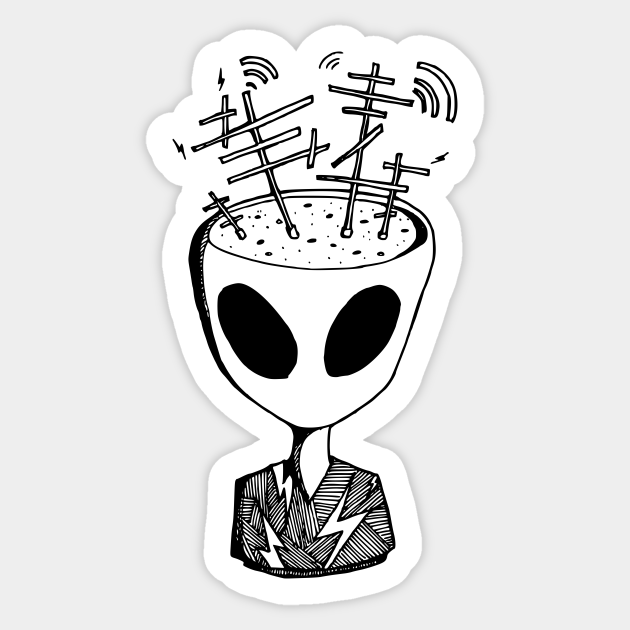 Alien with antenna - Alien - Pegatina | TeePublic MX