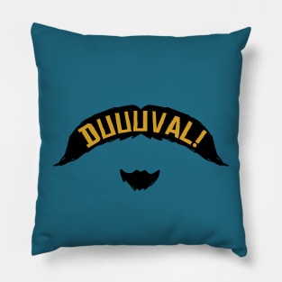 DUUUVAL Mustache - Teal Pillow