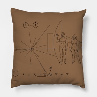 Nasa Pioneer Space Craft Plaque Alien Message Pillow