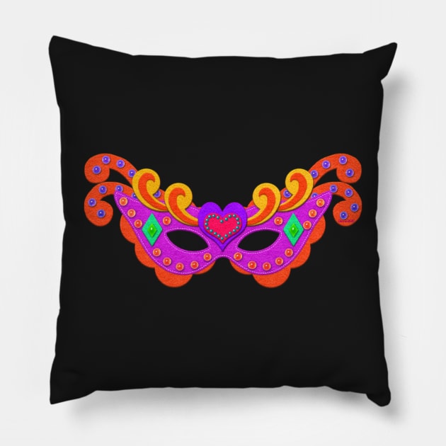 Masquerade Mask | Pink Mardi Gras Mask | Felt Look | Cherie's Art(c)2020 Pillow by CheriesArt