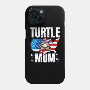 Kawaii Turtle Mom Usa Flag Funny Mama Mothers Day 4Th Of July Phone Case