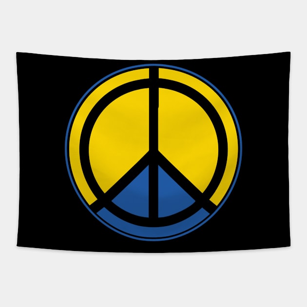 Ukraine Peace Sign Ukrainian Yellow Blue Tapestry by CoffeeandTeas