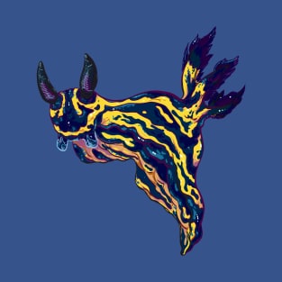 Navy and Gold Striped Nudibranch T-Shirt