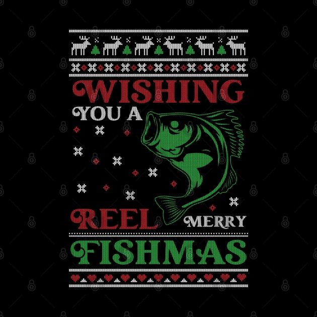 Wishing You A Reel Merry Fishmas - Christmas Fishing by Krishnansh W.