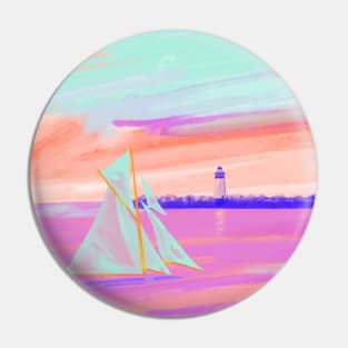 Sailing into the sunset Pin