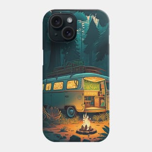 Camping Adventure in the Forest, Campire at Night Phone Case