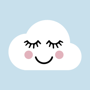 smiley happy blissful kawaii cloud with face T-Shirt