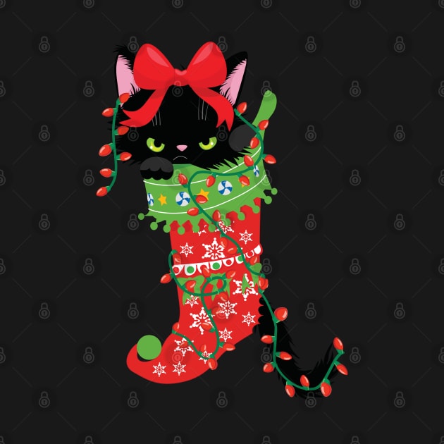 Grumpy And Annoyed Cats In Christmas Sock Xmas Lights Funny by alcoshirts