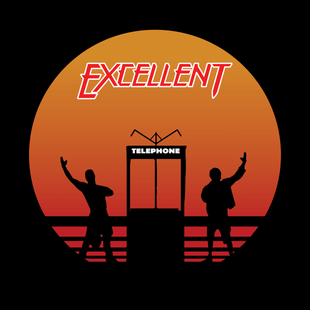 Bill And Ted Excellent Retro Circle by DemBoysTees