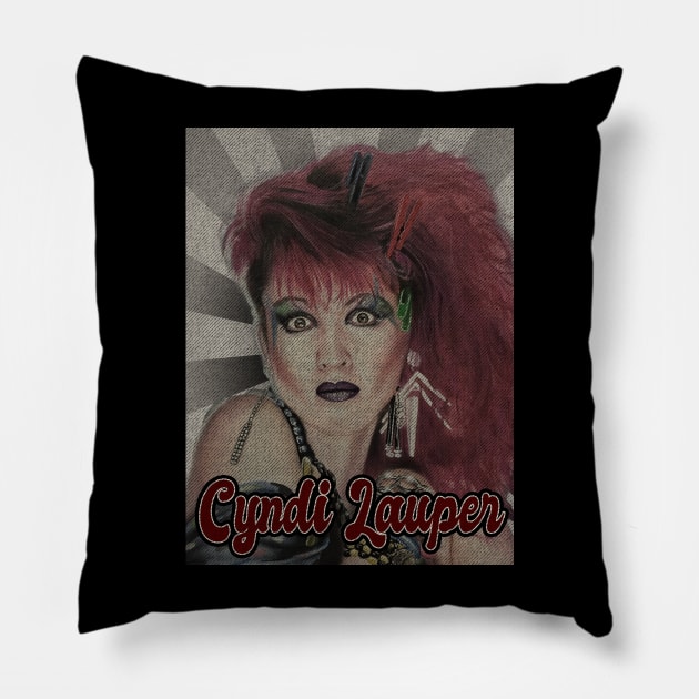 Vintage Classic Cyndi Lauper Pillow by StickMen