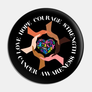 All Cancer Matters Awareness Fight All Cancer Ribbon Support Pin