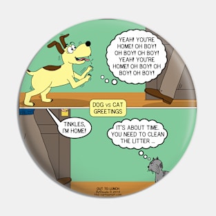 Dog and Cat Greetings Pin