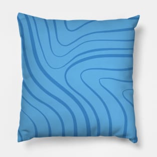 Beautiful Simple Aesthetic Light Baby Blue Lines Pillow