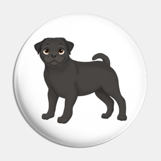 Black Pug Dog Pin