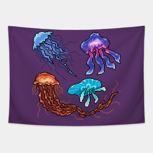 Pixel Jelly Fish Tapestry