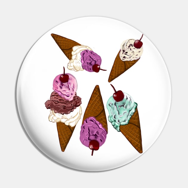 Icecreams - let’s scream for ice cream cones with cherry on top Pin by Artonmytee