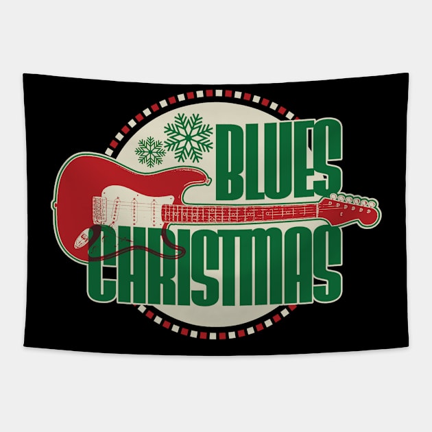 Merry Blues Christmas Tapestry by wickedpretty