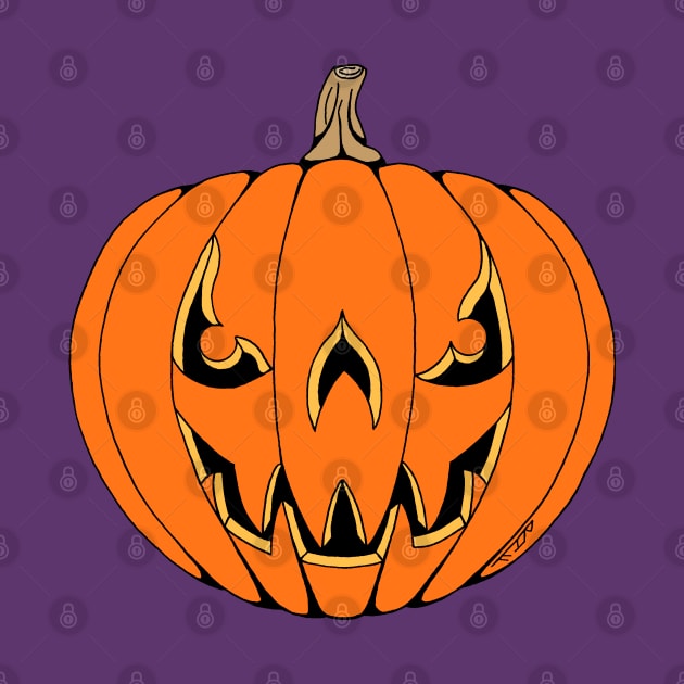 Scary Jack-o'-Lantern Halloween Design by AzureLionProductions