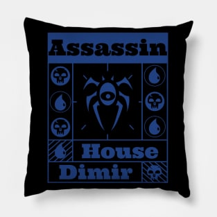 House Dimir | Assassin | MTG Guild Blue on Black Design Pillow