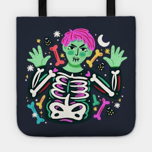 Illustration Zombie With Skeleton Tote