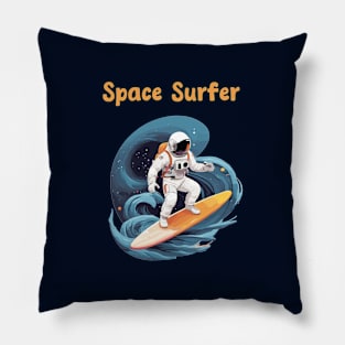 Astronaut surfing in space Pillow