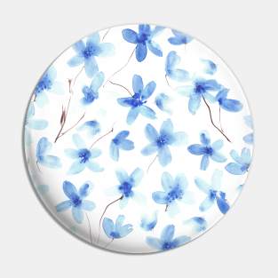 Blue dainty watercolor flowers Pin