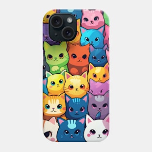 Furry Cuteness: 101 Kawaii Cats in Pastel Paradise Phone Case