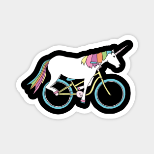 unicorn riding bike Magnet