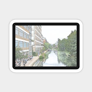 Regent's Canal towpath by Kingsland Basin, London, UK Magnet