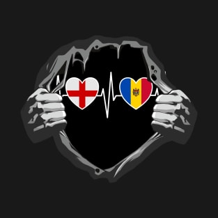 England And Moldova Moldovan Flag Flags T-Shirt