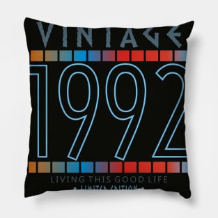 28th Birthday T-Shirt - Vintage 1992 Pillow