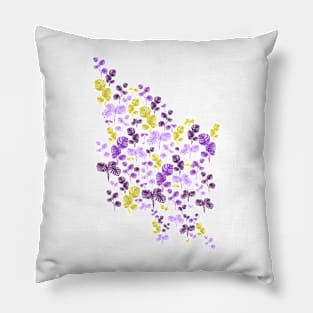 Purple & Green Exotic Monstera Plants Pattern Pillow