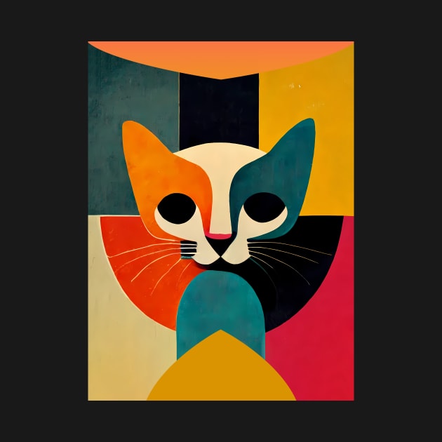 Geometric Cat Portrait by TheJadeCat