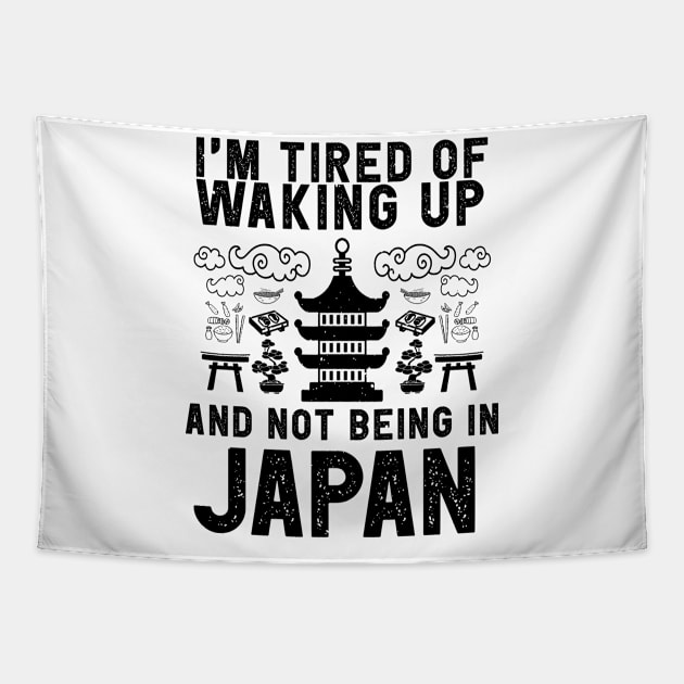 Japan travel saying for Japan Japanese Culture Fans Tapestry by Shirtttee