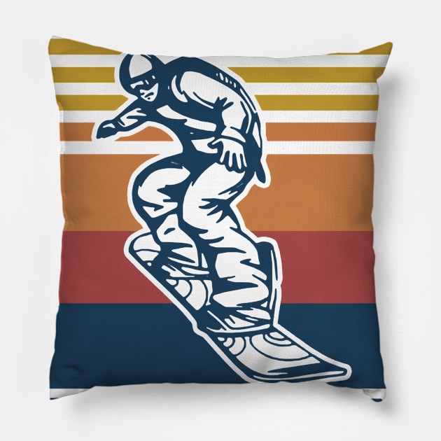 Retro Snowboarding Proudly Annoying Skiers Since 1972 Pillow by sueannharley12