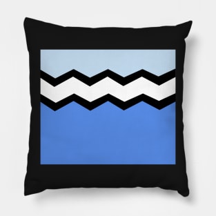 Abstract zigzag - blue, black and white. Pillow