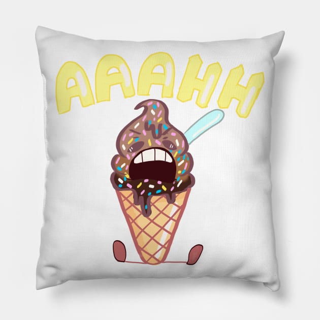 screaming icecream Pillow by Kristal Kingdom