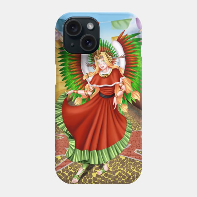 Christmas Quetzalcoatl Dress Background Phone Case by Antonydraws