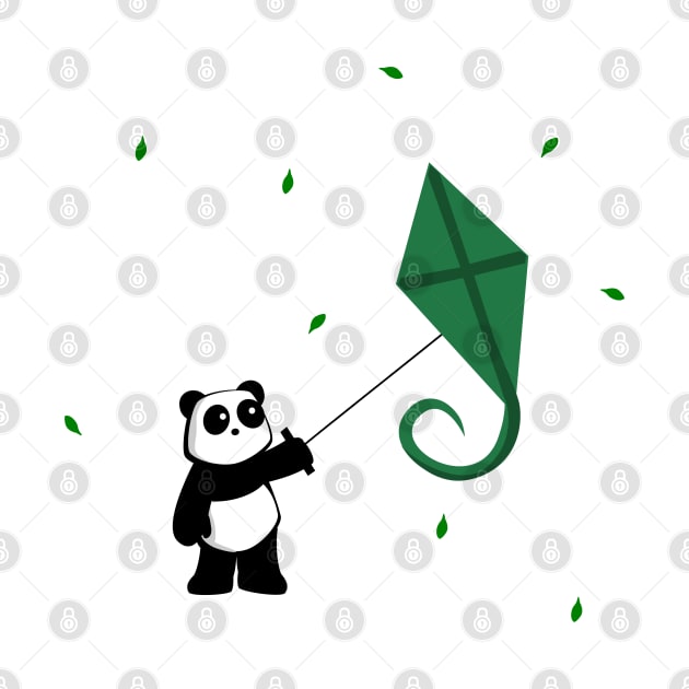 Panda with Kite by citypanda