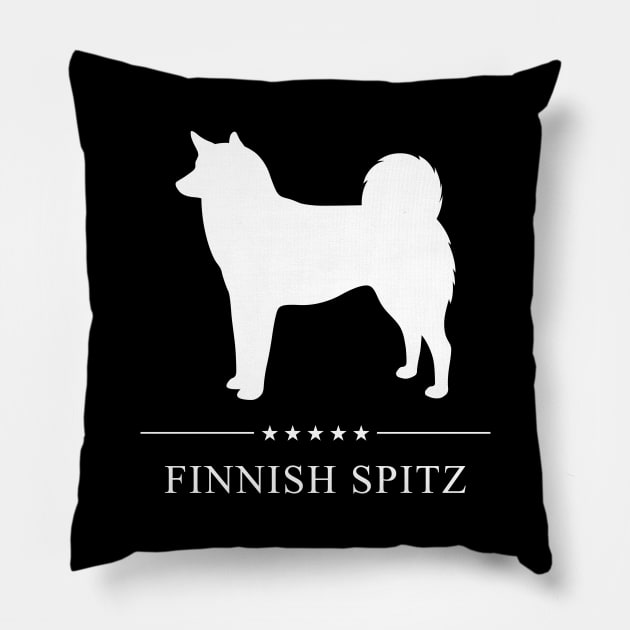 Finnish Spitz Dog White Silhouette Pillow by millersye