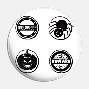 Halloween Watercolor Badge Collection - Black Pin