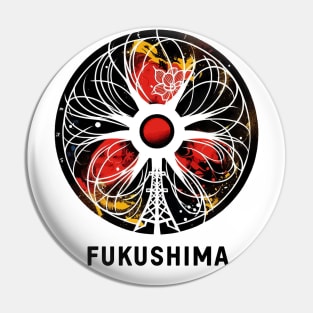 Floral Fukushima Nuclear Disaster Artistic Symbol Pin