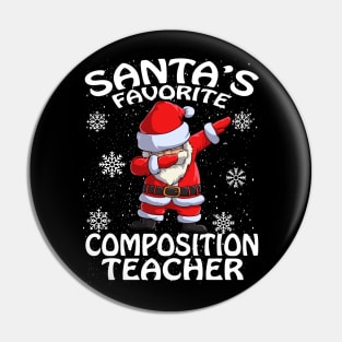 Santas Favorite Composition Teacher Christmas Pin