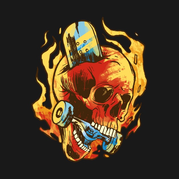 Skull Flame Skater Description by Dennisbani