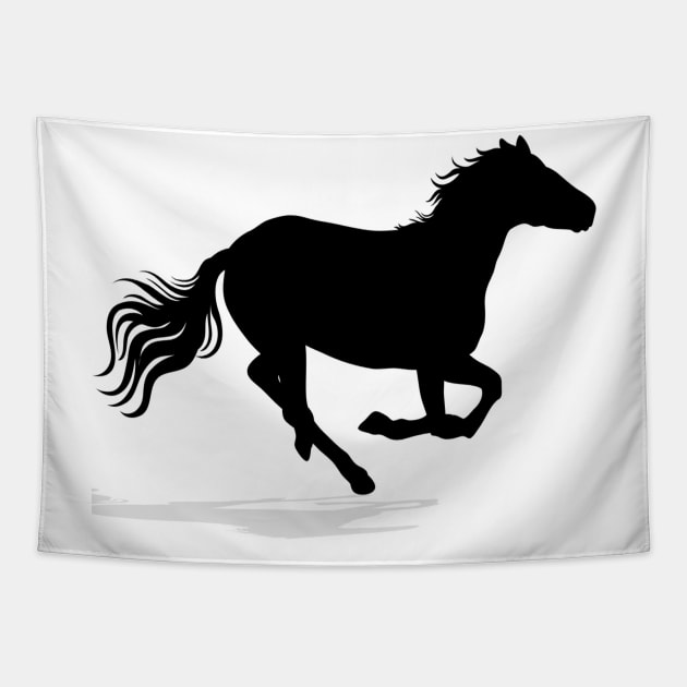 Minimal Horse Design Tapestry by hldesign