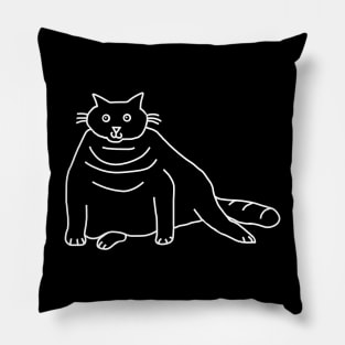 Minimal Chonk Cat Ghost Pillow