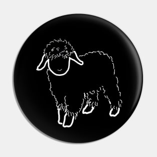 Cute lamb, white Pin